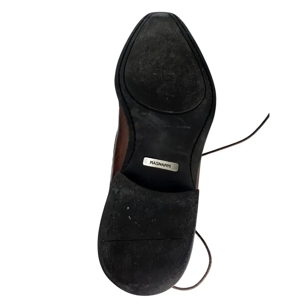 Magnanni Leather Cap Toe Oxford Lace Up Dress Shoes Brown Men's Size 12 M